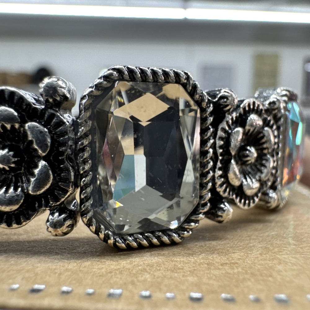 Bracelet Womem Elastic Large Stones Clear &Color Christmas Gift Stocking Stuffer - Picture 1 of 3